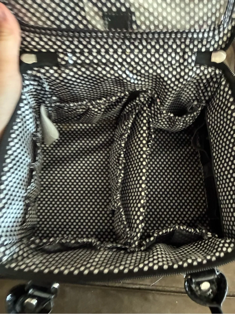 cupcakes & cashmere Black Quilted Patent Cosmetic Case